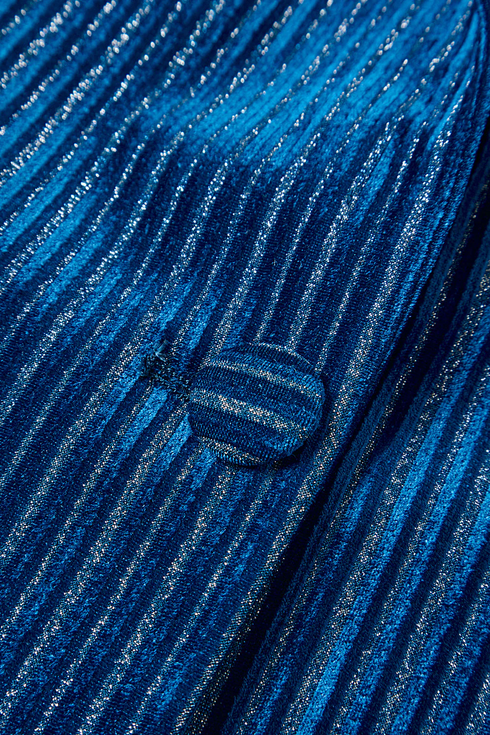 2 pièces bleu encre velours rayé femmes bal costumes - Image 8