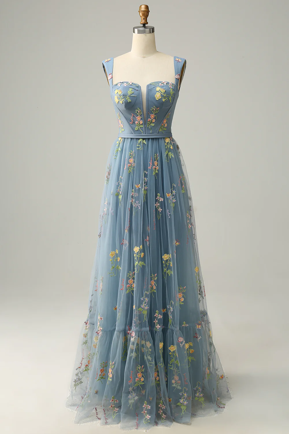 Champagne A-Line Robe de bal de broderie - Image 7