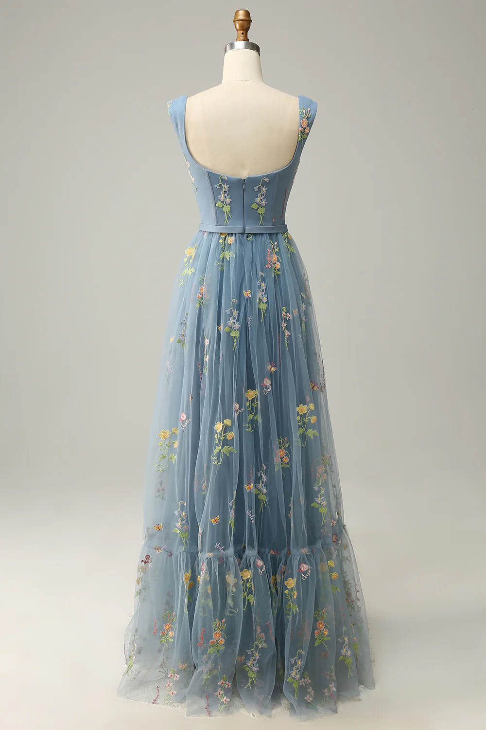 Champagne A-Line Robe de bal de broderie - Image 8