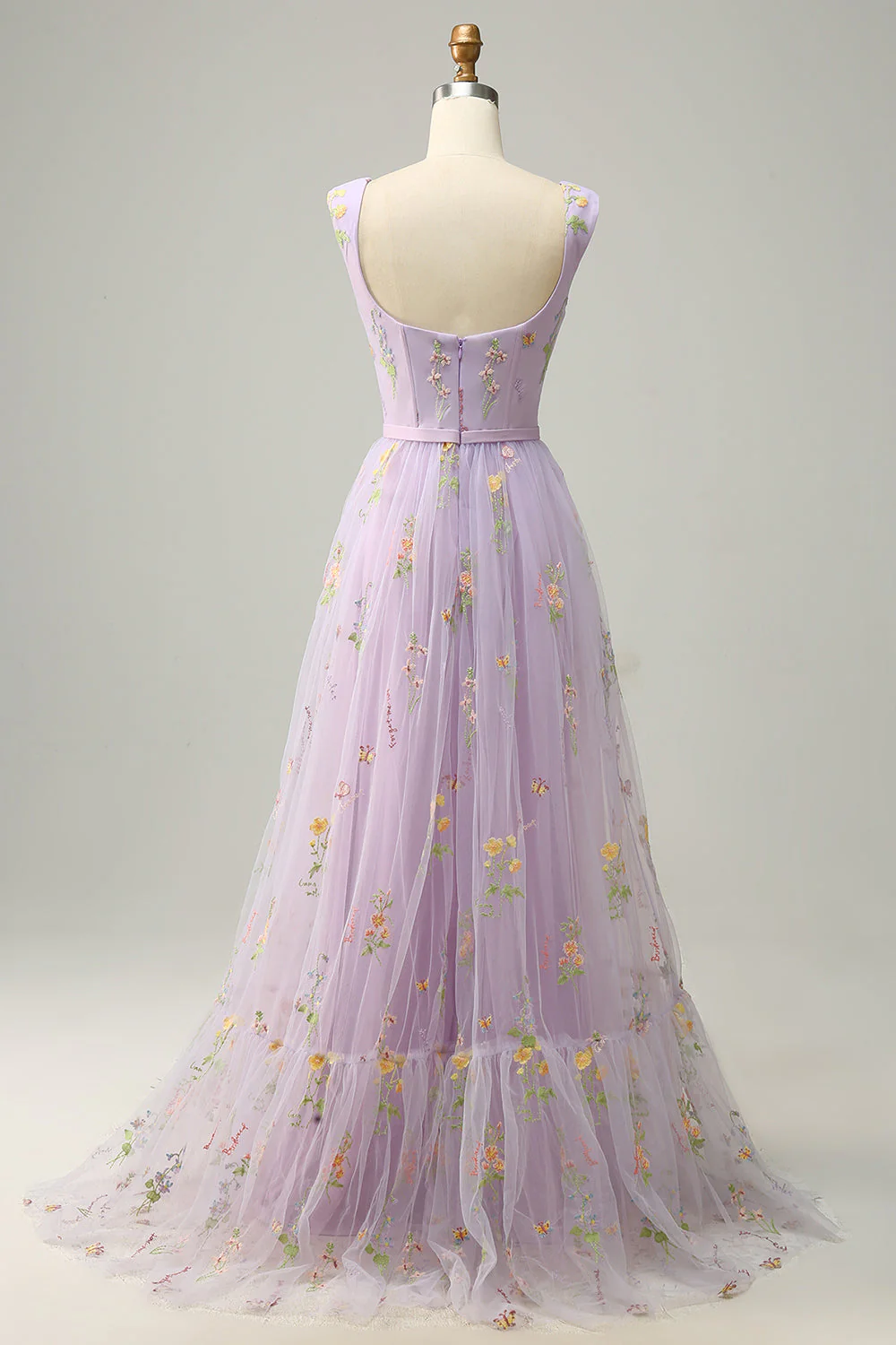 Champagne A-Line Robe de bal de broderie - Image 10