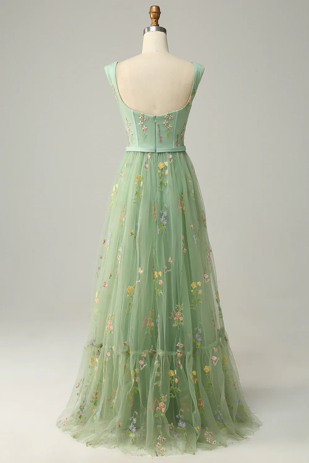 Champagne A-Line Robe de bal de broderie - Image 12