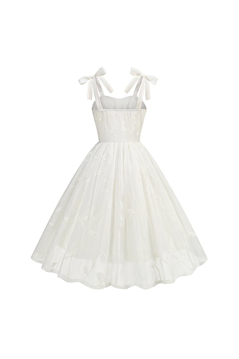 A Line Spaghetti Straps Robe de cocktail courte blanche plissée - Image 2