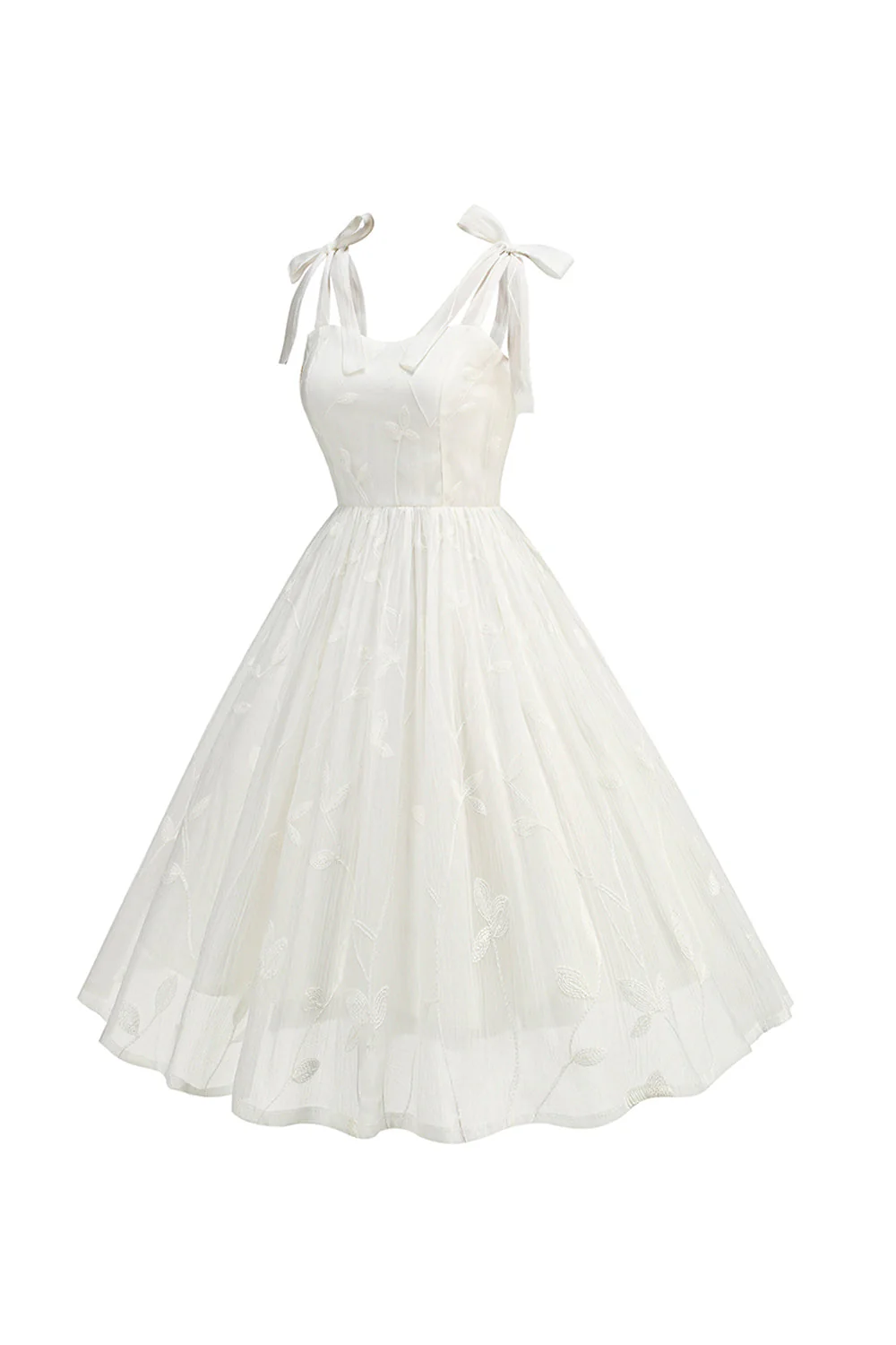 A Line Spaghetti Straps Robe de cocktail courte blanche plissée - Image 3