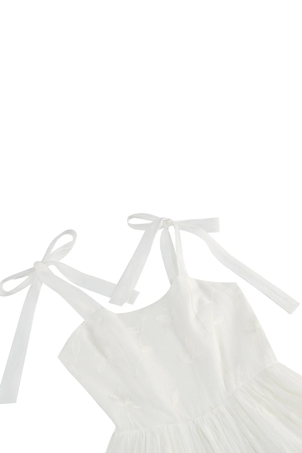 A Line Spaghetti Straps Robe de cocktail courte blanche plissée - Image 4