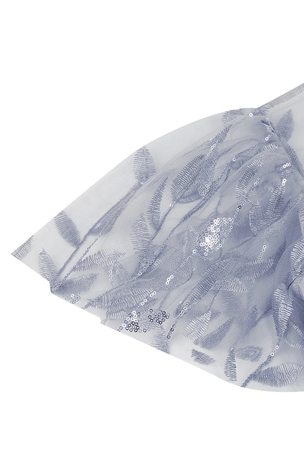 Abricot pailleté feuille brodée maille superposition élégante robe vintage - Image 18
