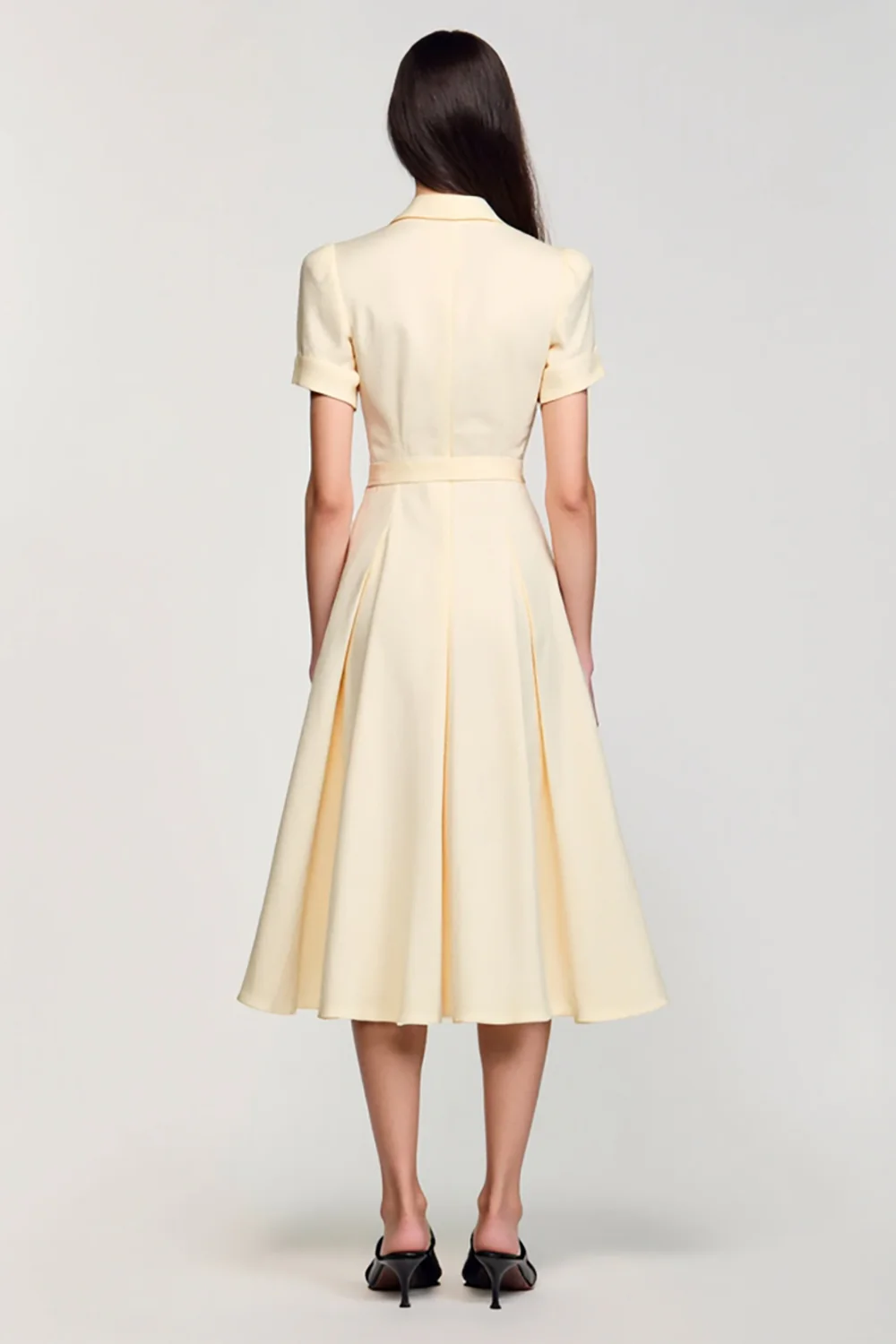 Abricot Simple Une Ligne Midi Robe - Image 2