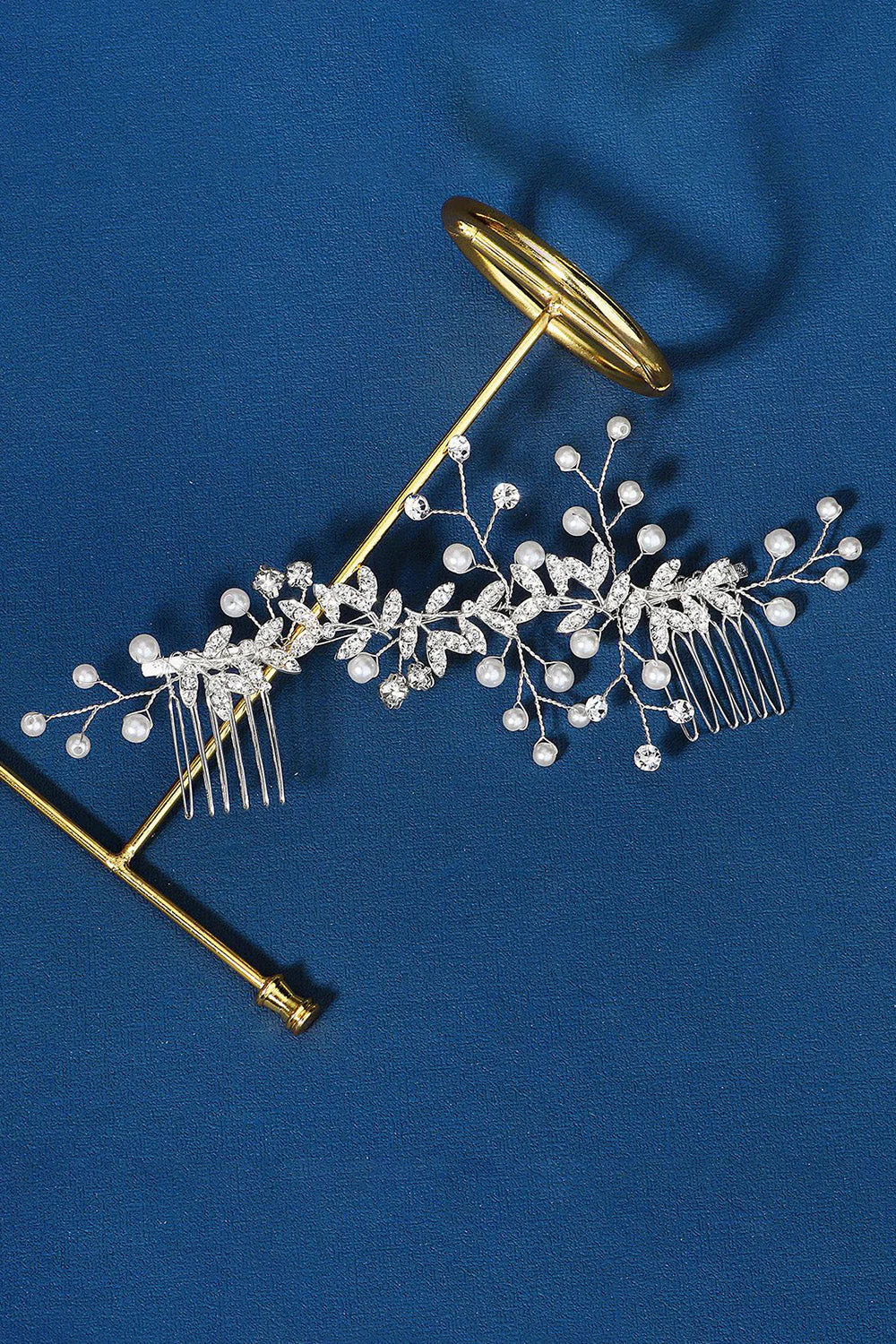 Accessoires de cheveux de mariée en perles de strass faits à la main - Image 7