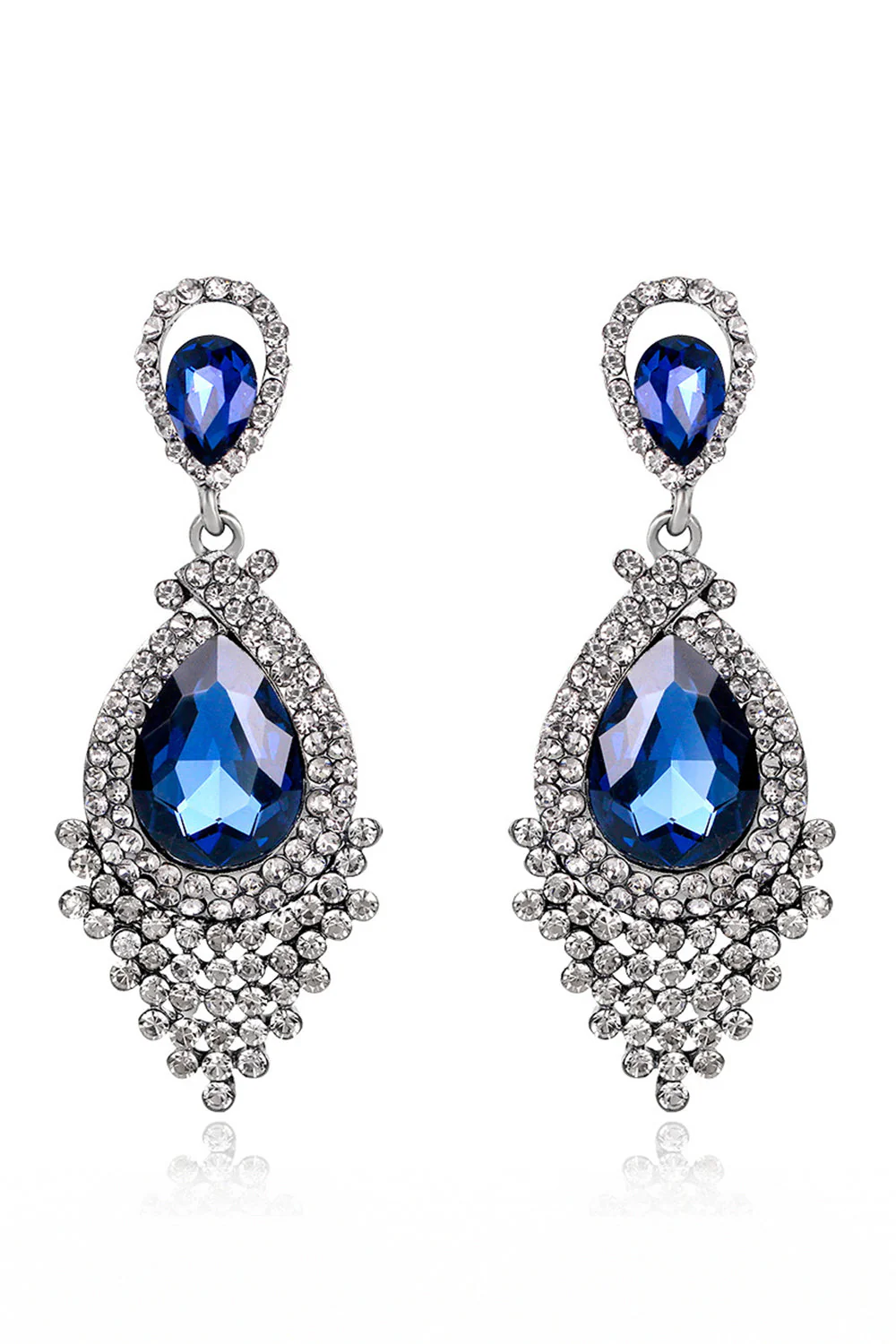 Alliage de mariée strass en forme de goutte d’eau Champagne boucles d’oreilles (1paire) - Image 4