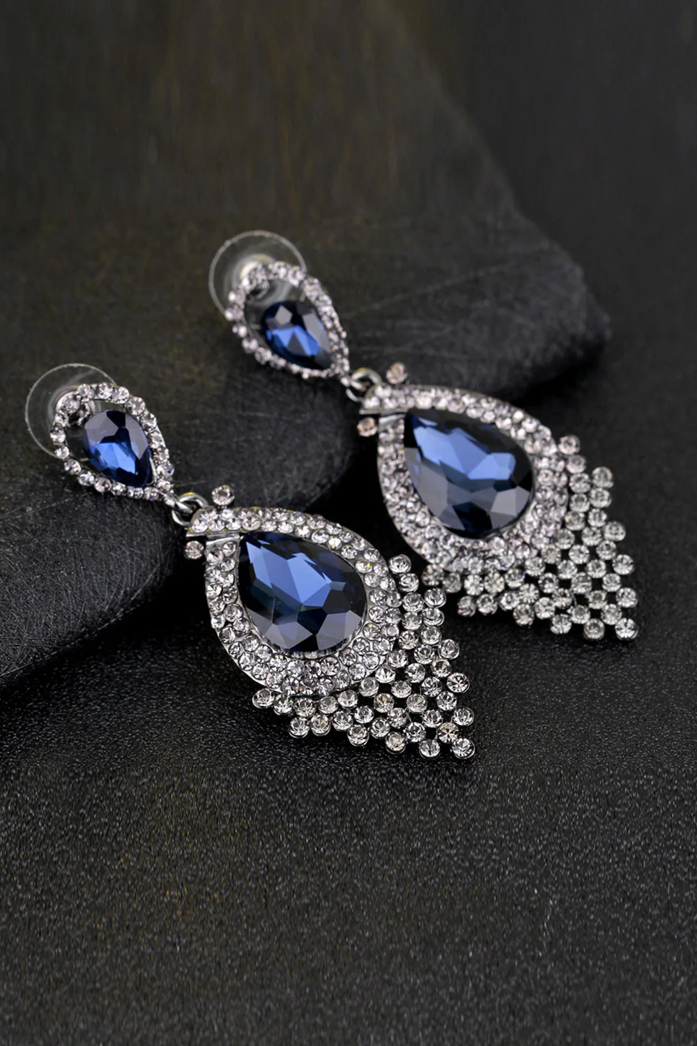 Alliage de mariée strass en forme de goutte d’eau Champagne boucles d’oreilles (1paire) - Image 5