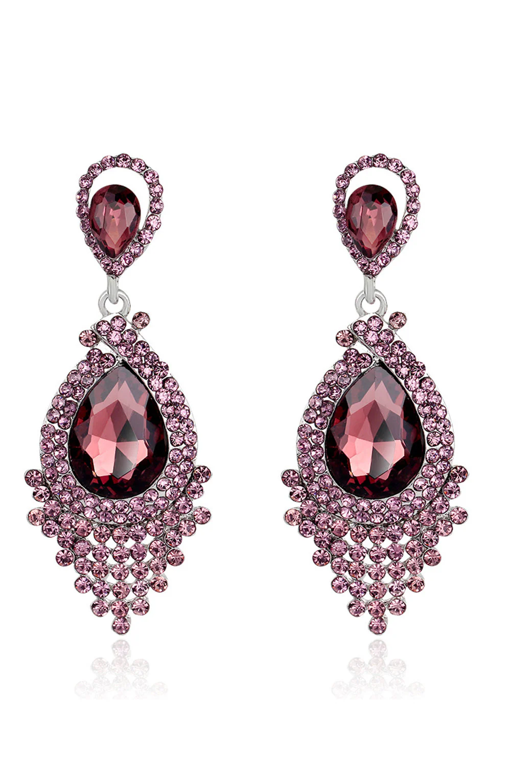 Alliage de mariée strass en forme de goutte d’eau Champagne boucles d’oreilles (1paire) - Image 7