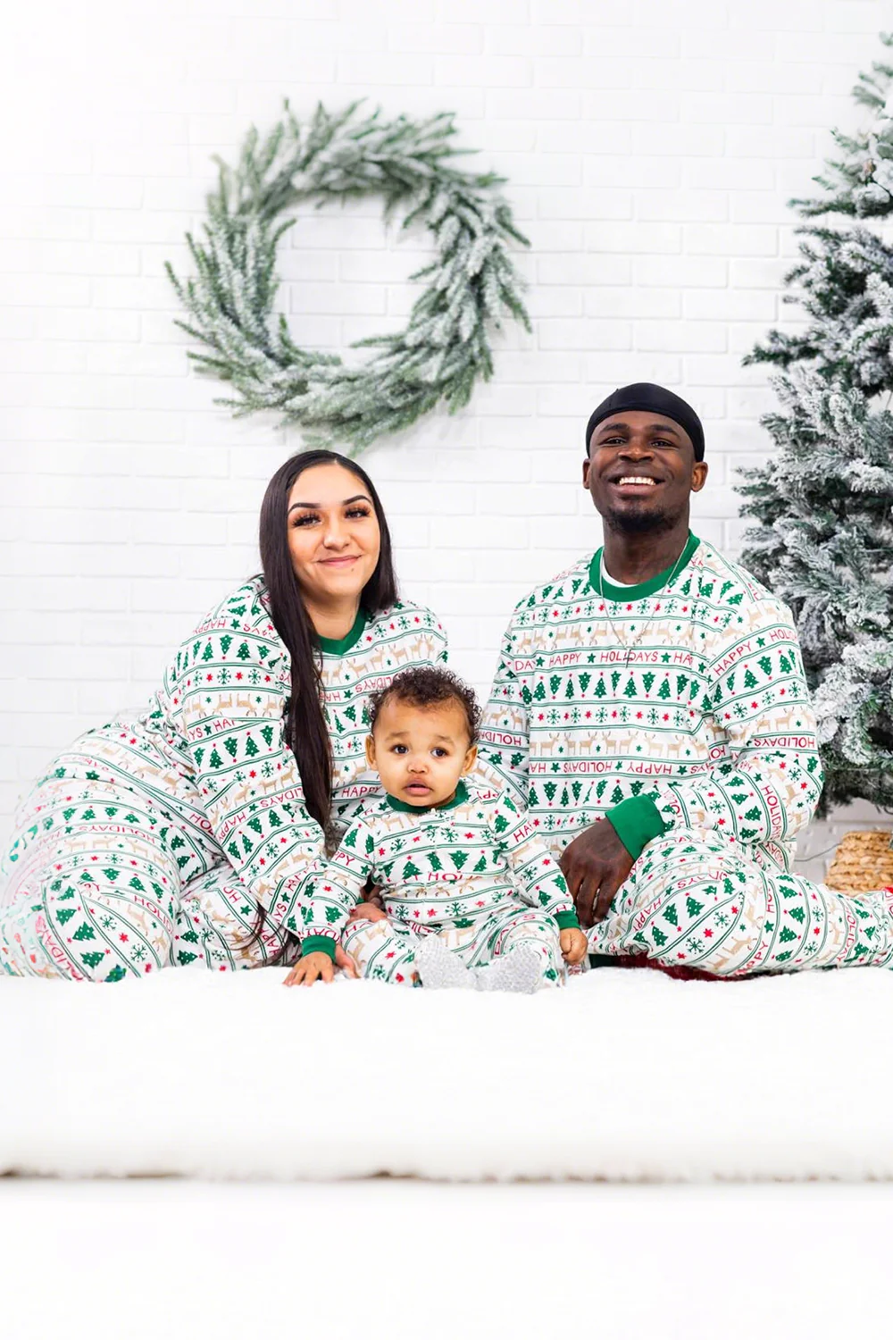 Arbre de Noël blanc imprimé pyjama familial assorti - Image 3