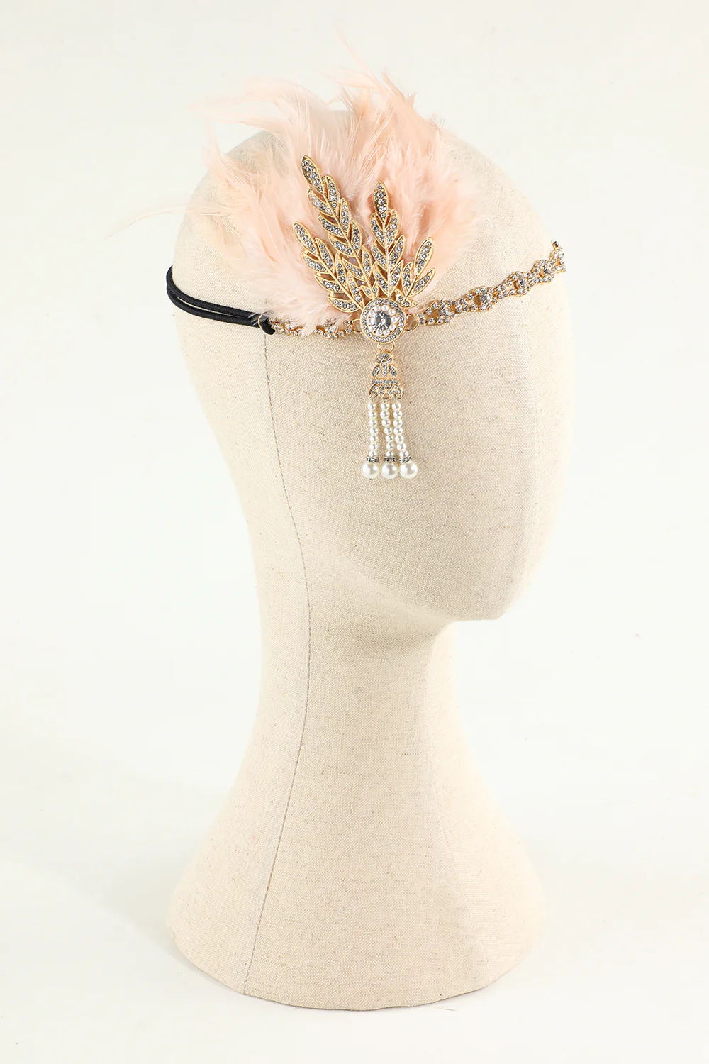 Bandeau à clapet perle plume noire des années 1920 - Image 12