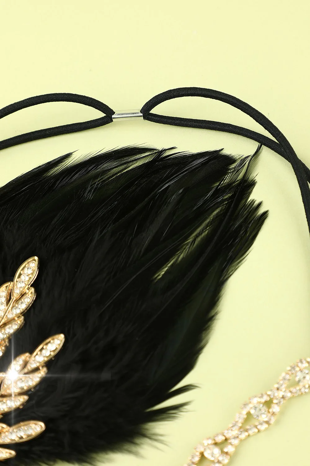 Bandeau à clapet perle plume noire des années 1920 - Image 5