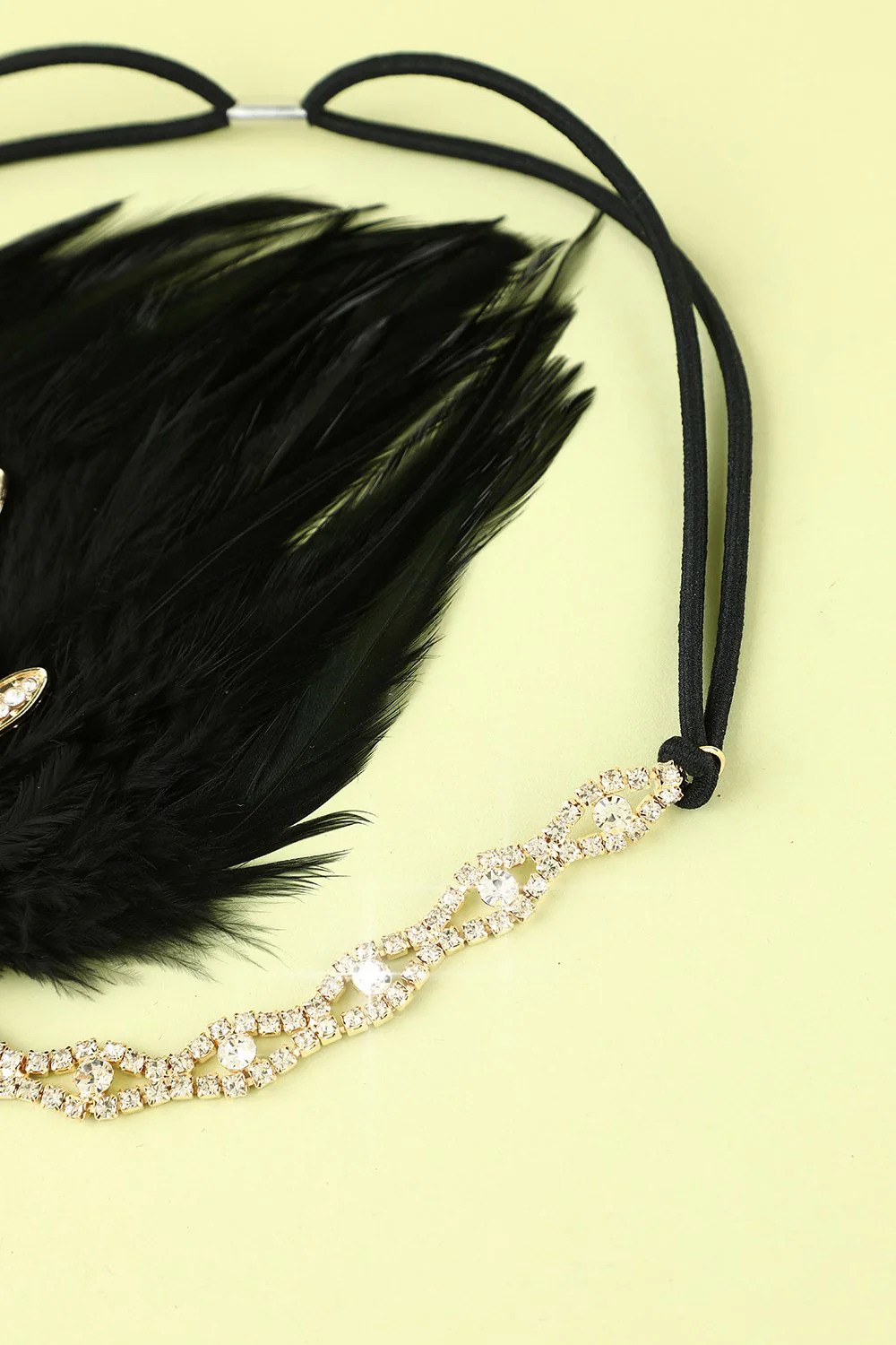 Bandeau à clapet perle plume noire des années 1920 - Image 7