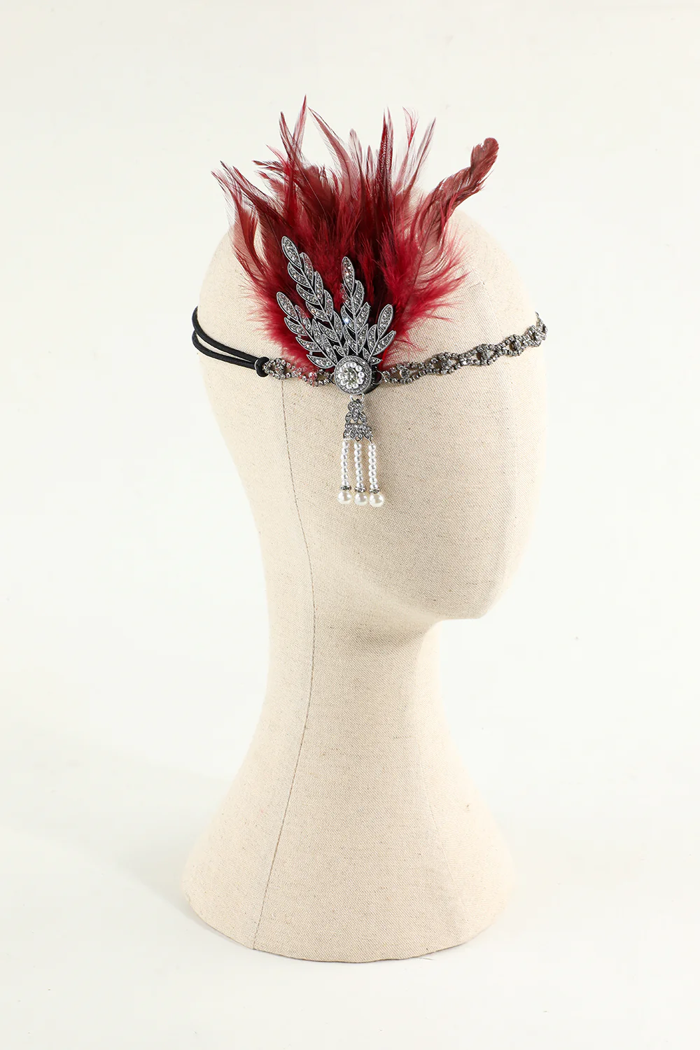 Bandeau à clapet perle plume noire des années 1920 - Image 8
