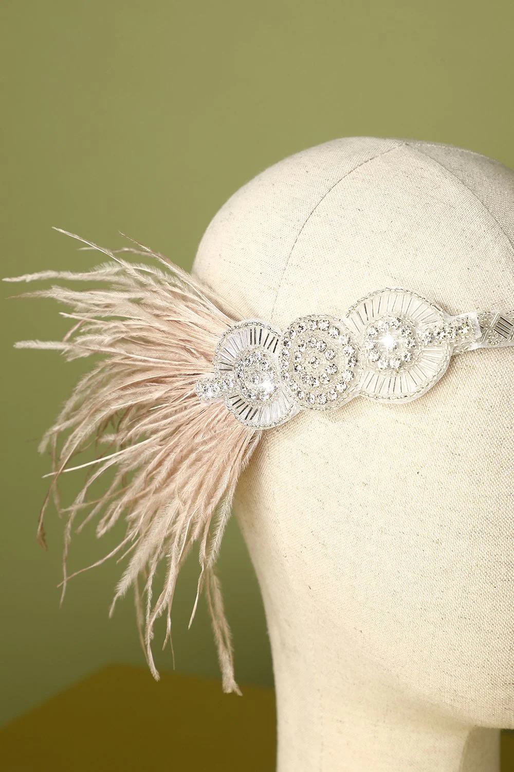 Bandeau de clapet perlé plume des années 1920 - Image 3
