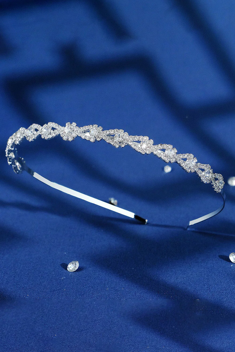 Bandeau de mariage en strass argentés - Image 4