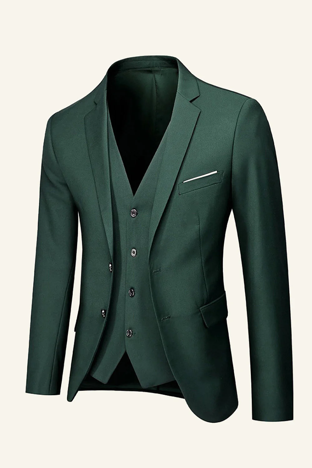 Black Notched Lapel 3 pièces mariage hommes costumes - Image 11