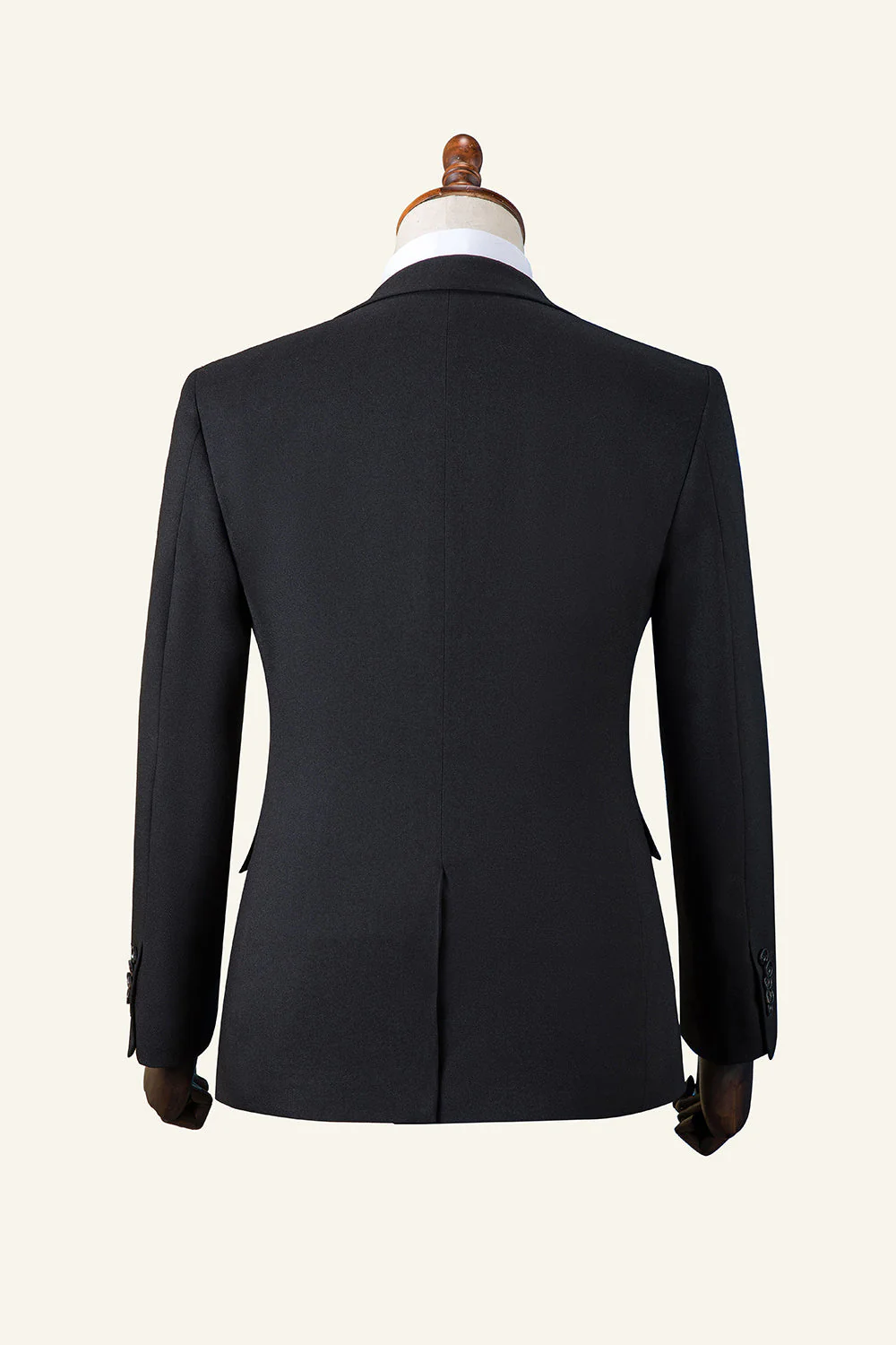 Black Peaked Lapel 3-Piece Costume Homme Tuxedo - Image 2