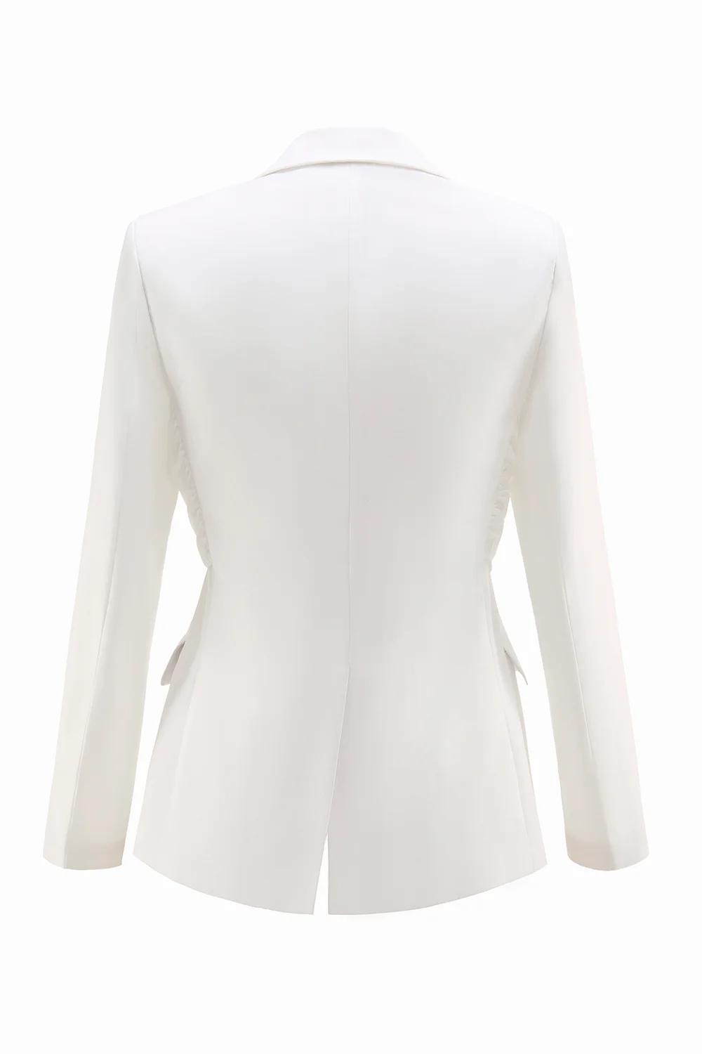 Costume femme blanc 2 pièces à revers cranté avec ceinture - Image 7