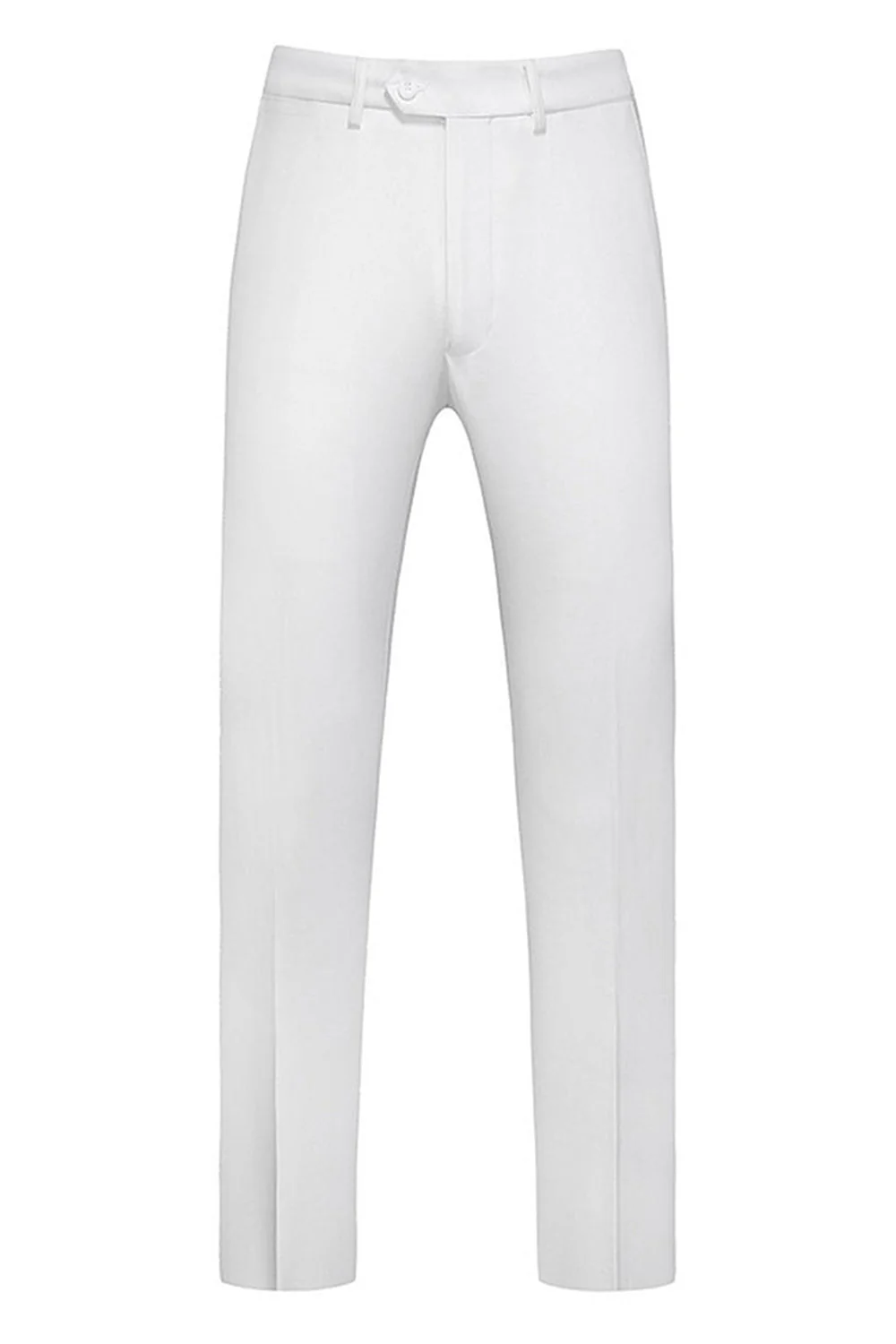 Blanc 3 pièces châle revers costumes de mariage pour hommes - Image 4