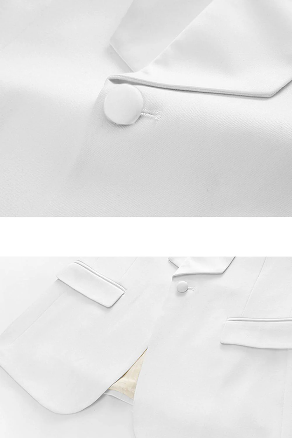 Blanc 3 pièces châle revers costumes de mariage pour hommes - Image 5