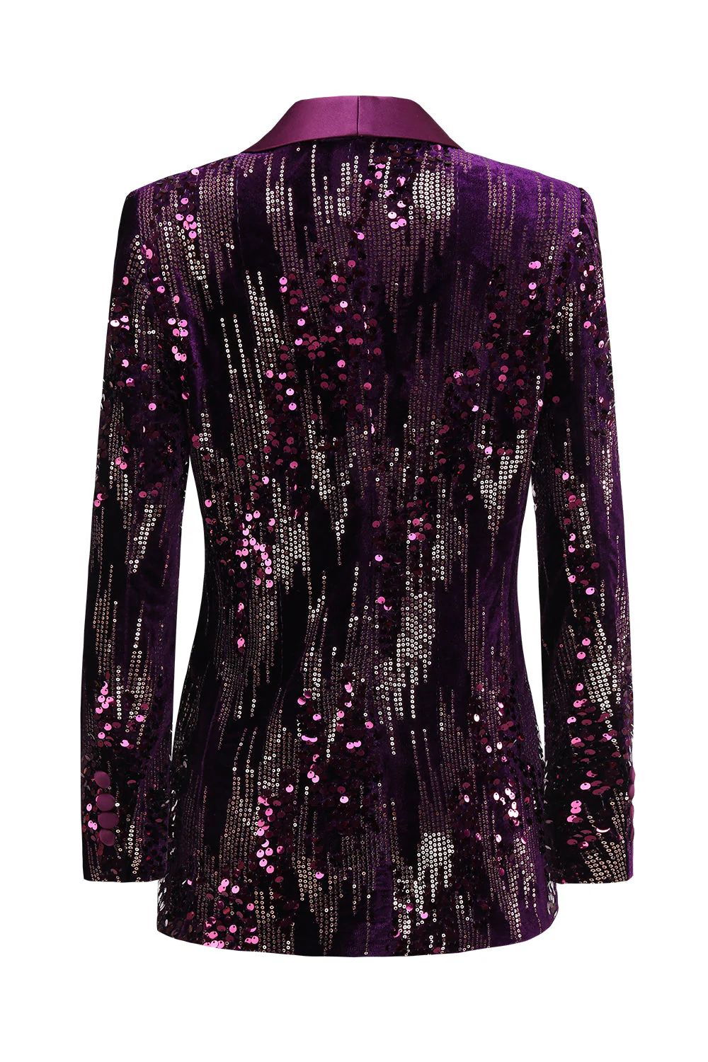 Blazer de bal à paillettes châle violet scintillant à paillettes - Image 2
