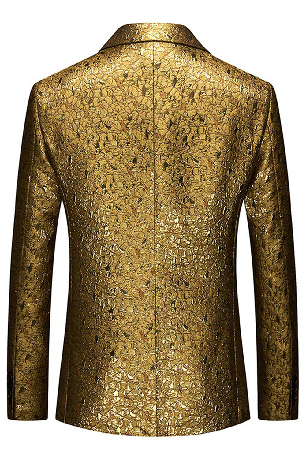 Blazer de bal à texture revers crantés dorés scintillants - Image 2