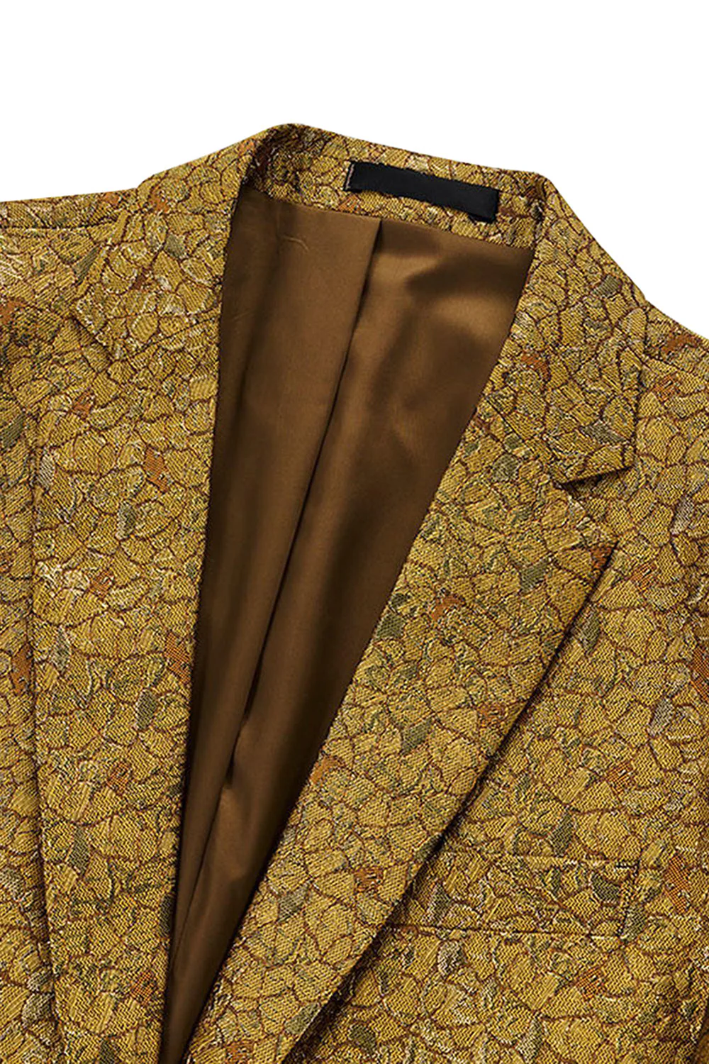 Blazer de bal à texture revers crantés dorés scintillants - Image 3
