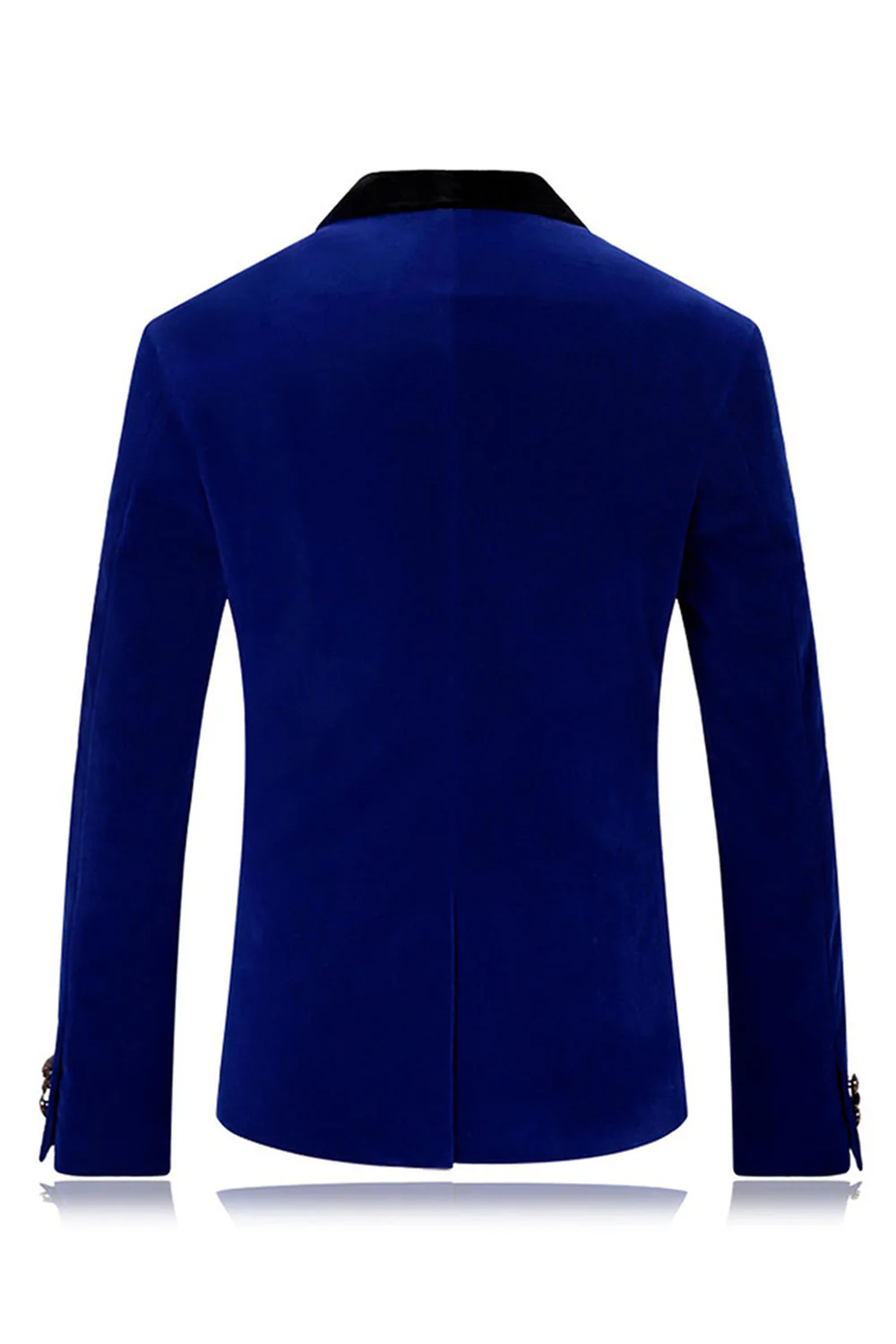 Blazer de bal à un bouton à revers châle bleu pour homme - Image 2
