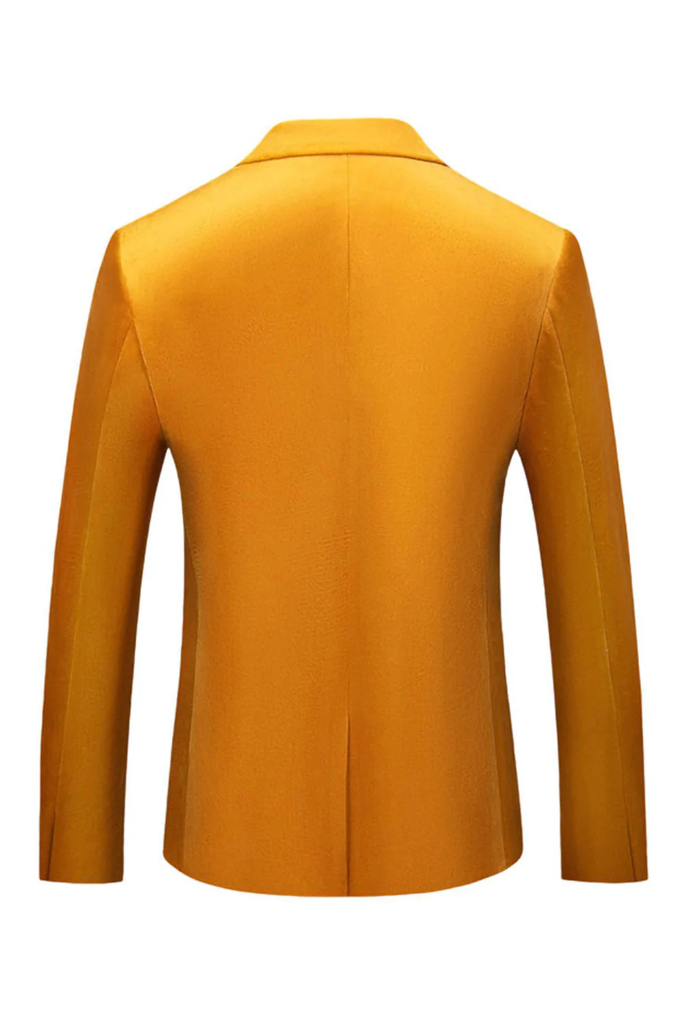 Blazer de bal à un bouton à revers en pointe jaune - Image 2