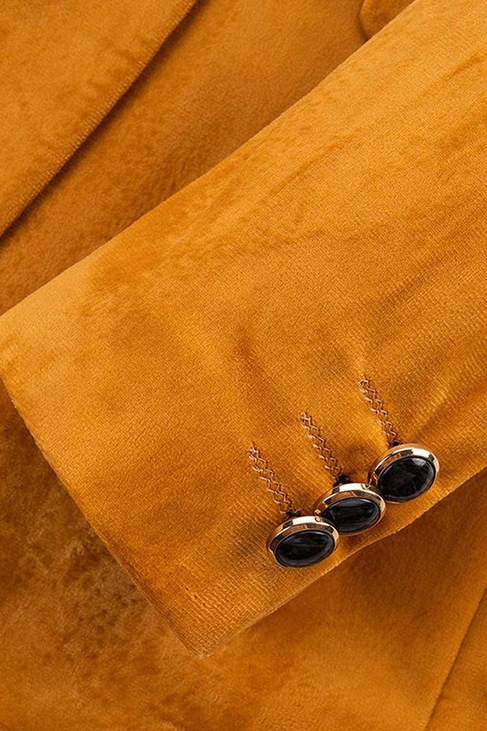 Blazer de bal à un bouton à revers en pointe jaune - Image 3
