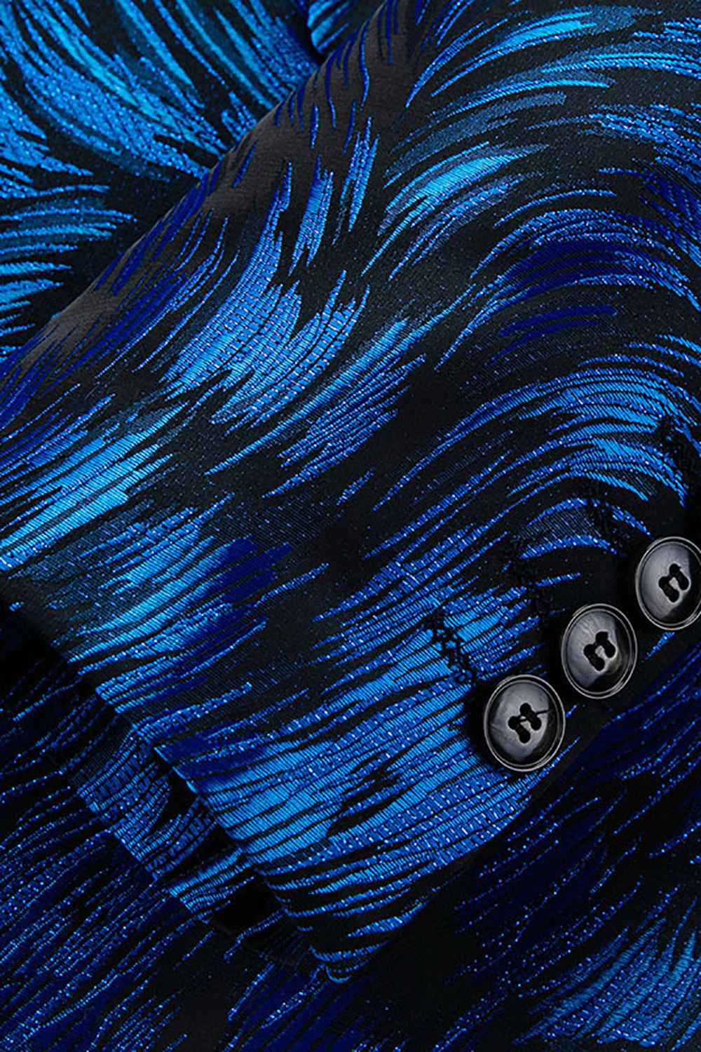 Blazer de bal homme bleu royal revers cranté un bouton - Image 5