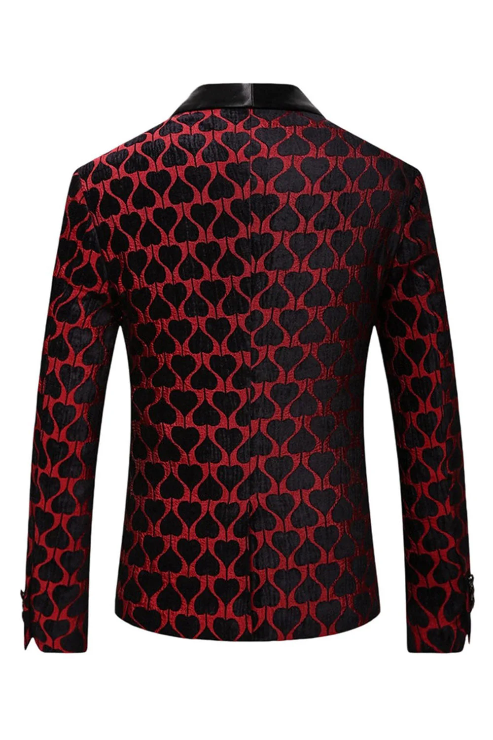 Blazer de bal imprimé châle noir rouge - Image 2