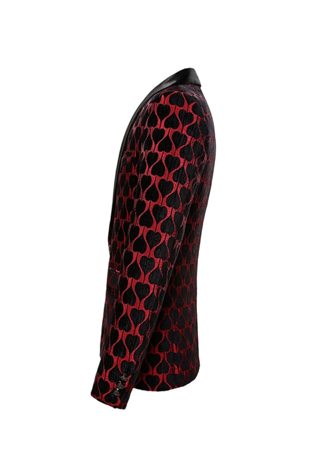 Blazer de bal imprimé châle noir rouge - Image 3
