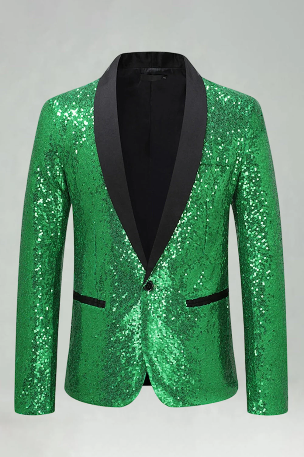 Blazer de bal masculin en châle à sequins et en revers bleu royal - Image 12