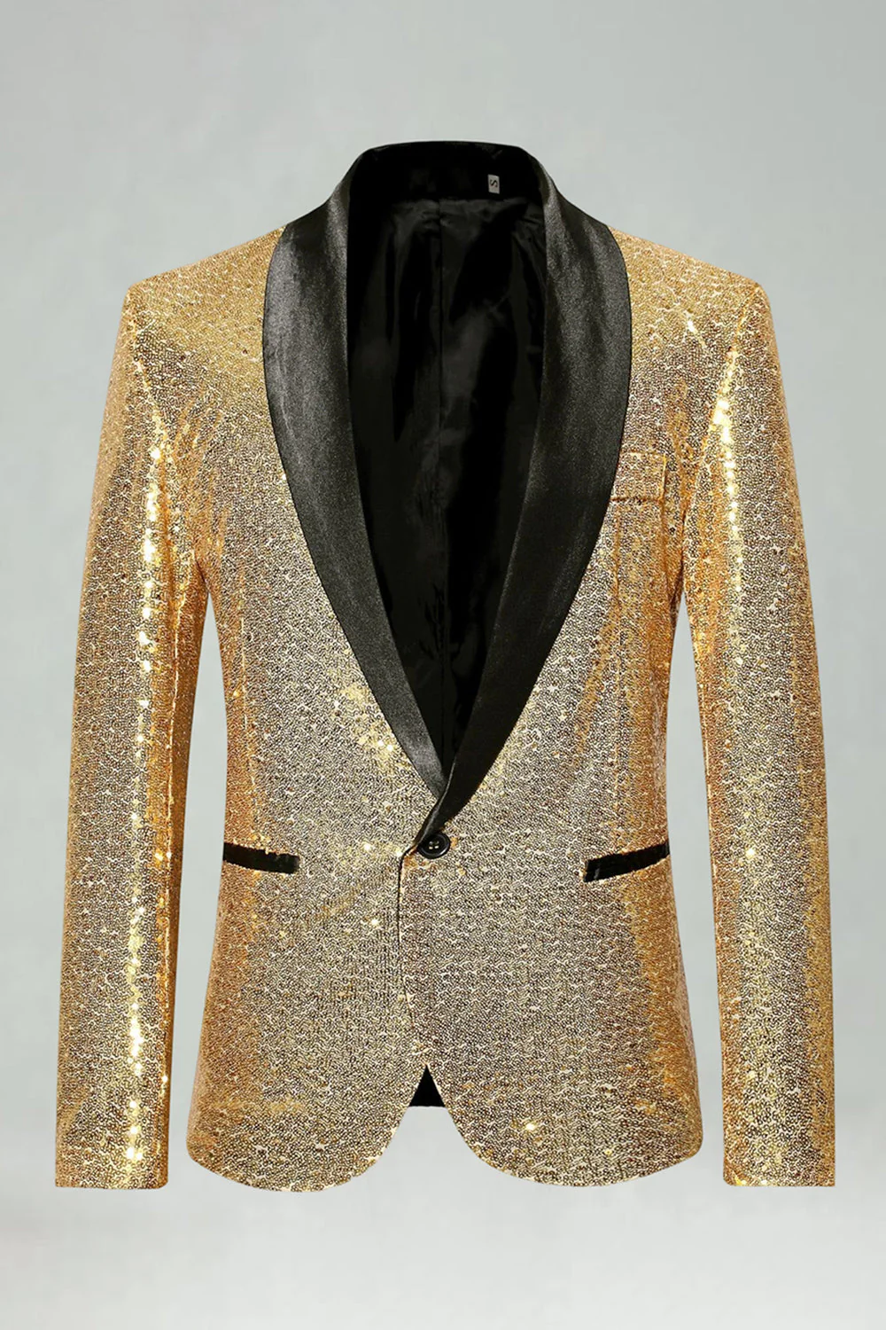 Blazer de bal masculin en châle à sequins et en revers bleu royal - Image 14