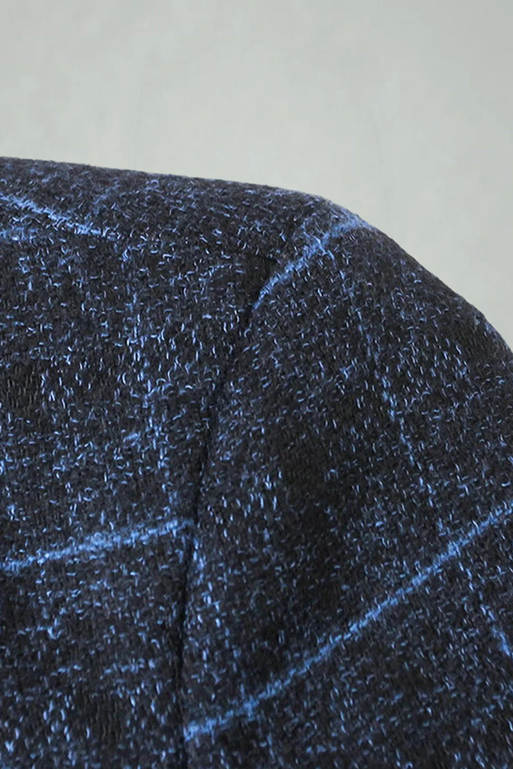 Blazer de bal masculin Navy à revers à carreaux - Image 5