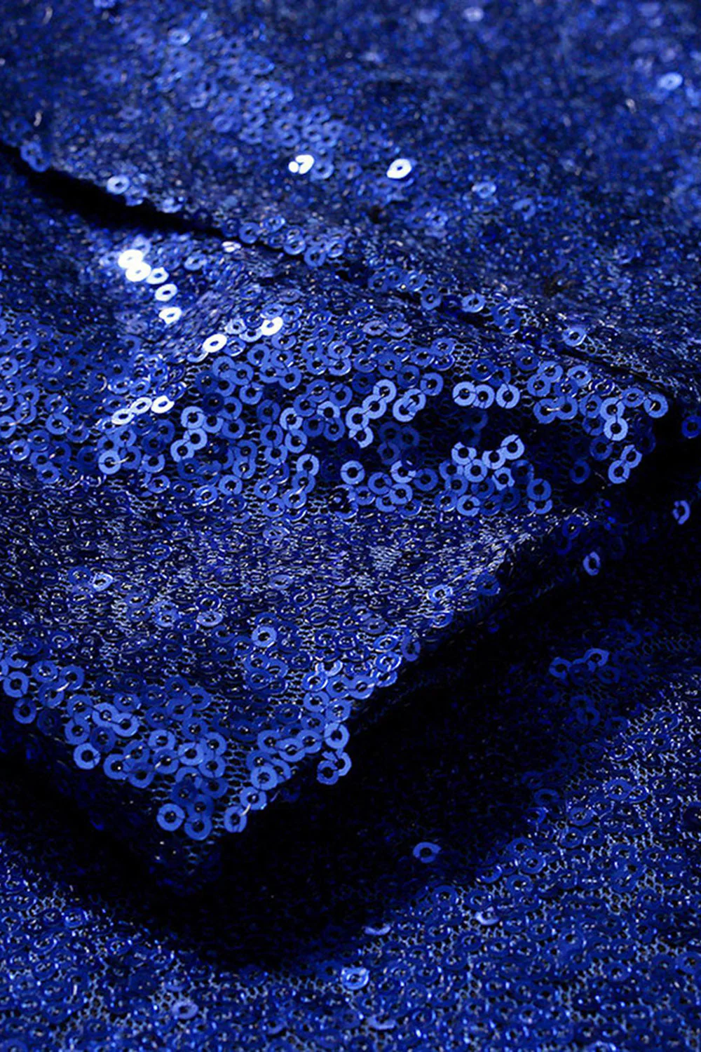 Blazer de bal pour homme à revers châle bleu scintillant à un bouton - Image 5