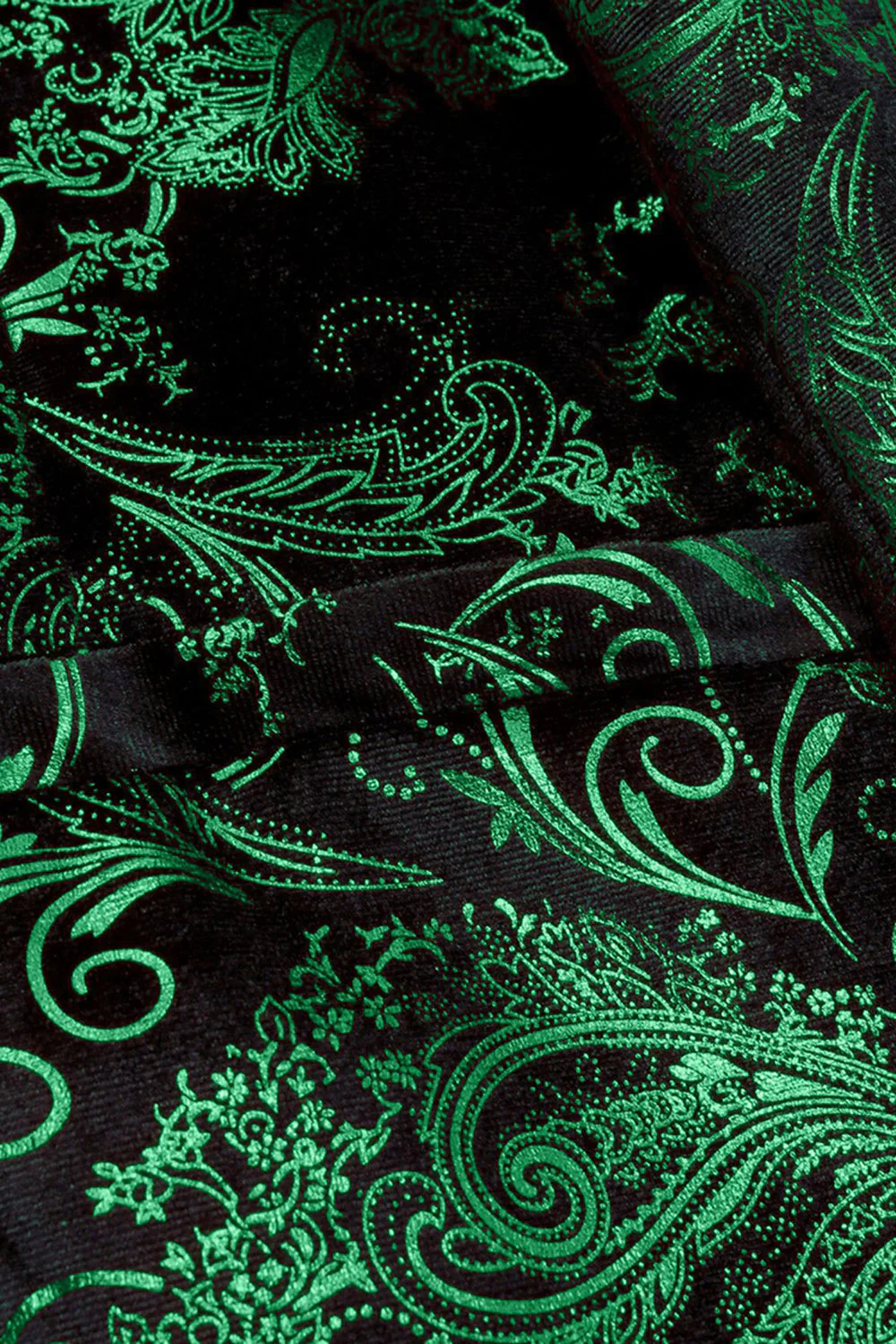 Blazer de bal pour homme en jacquard vert à revers d’un bouton - Image 4