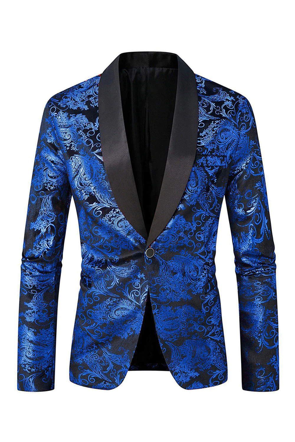 Blazer de bal pour homme en jacquard vert à revers d’un bouton - Image 6