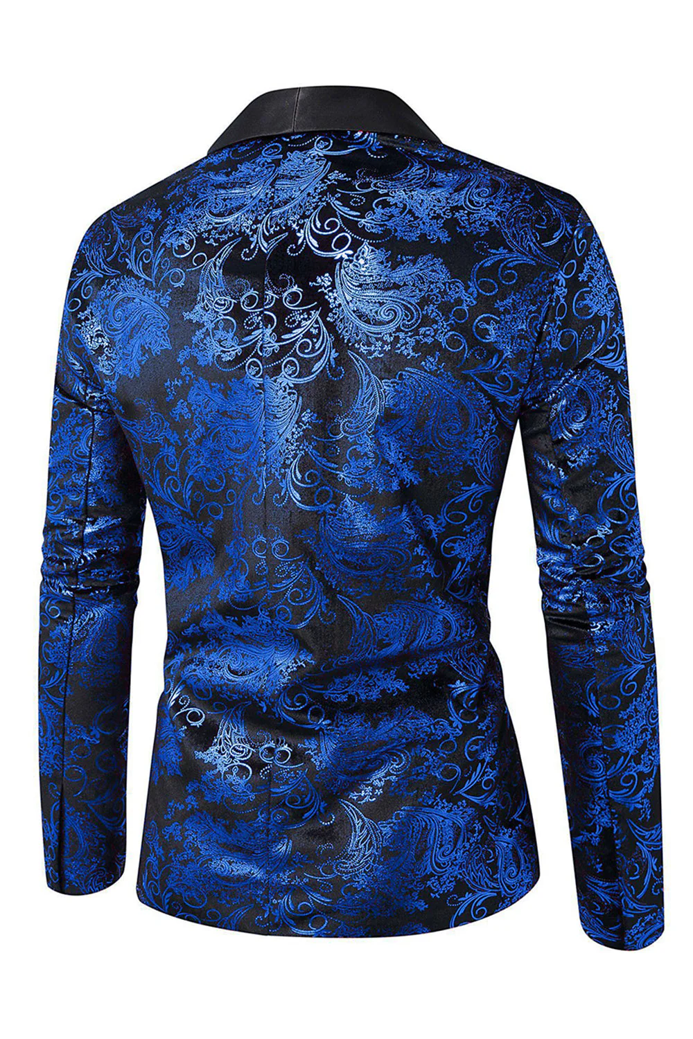 Blazer de bal pour homme en jacquard vert à revers d’un bouton - Image 7