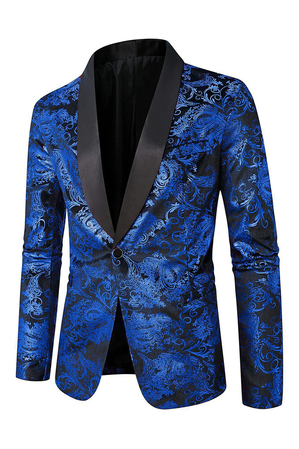Blazer de bal pour homme en jacquard vert à revers d’un bouton - Image 8