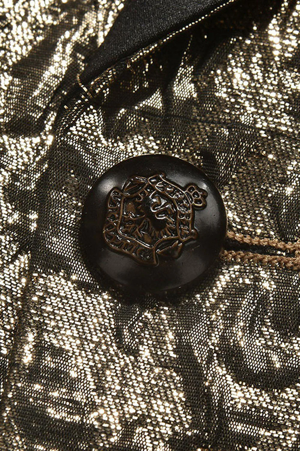 Blazer de bal pour homme scintillant à revers châle doré - Image 4