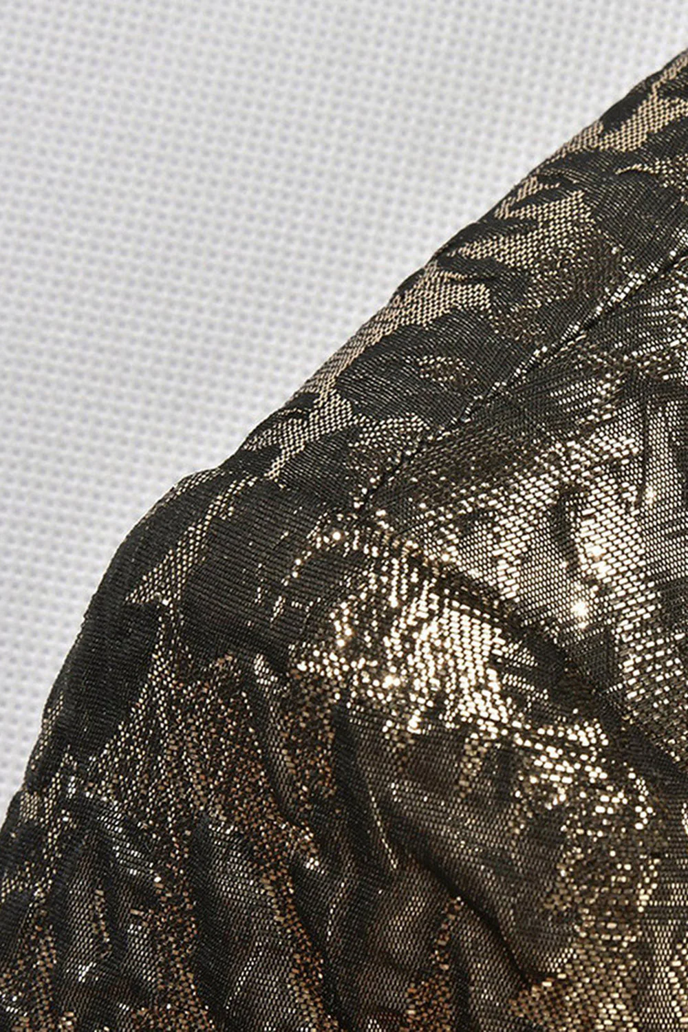Blazer de bal pour homme scintillant à revers châle doré - Image 5