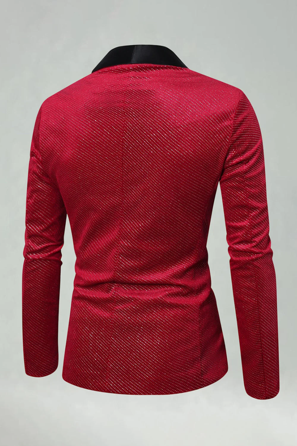 Blazer de bal pour hommes à boutons à revers à revers en châle rouge - Image 2