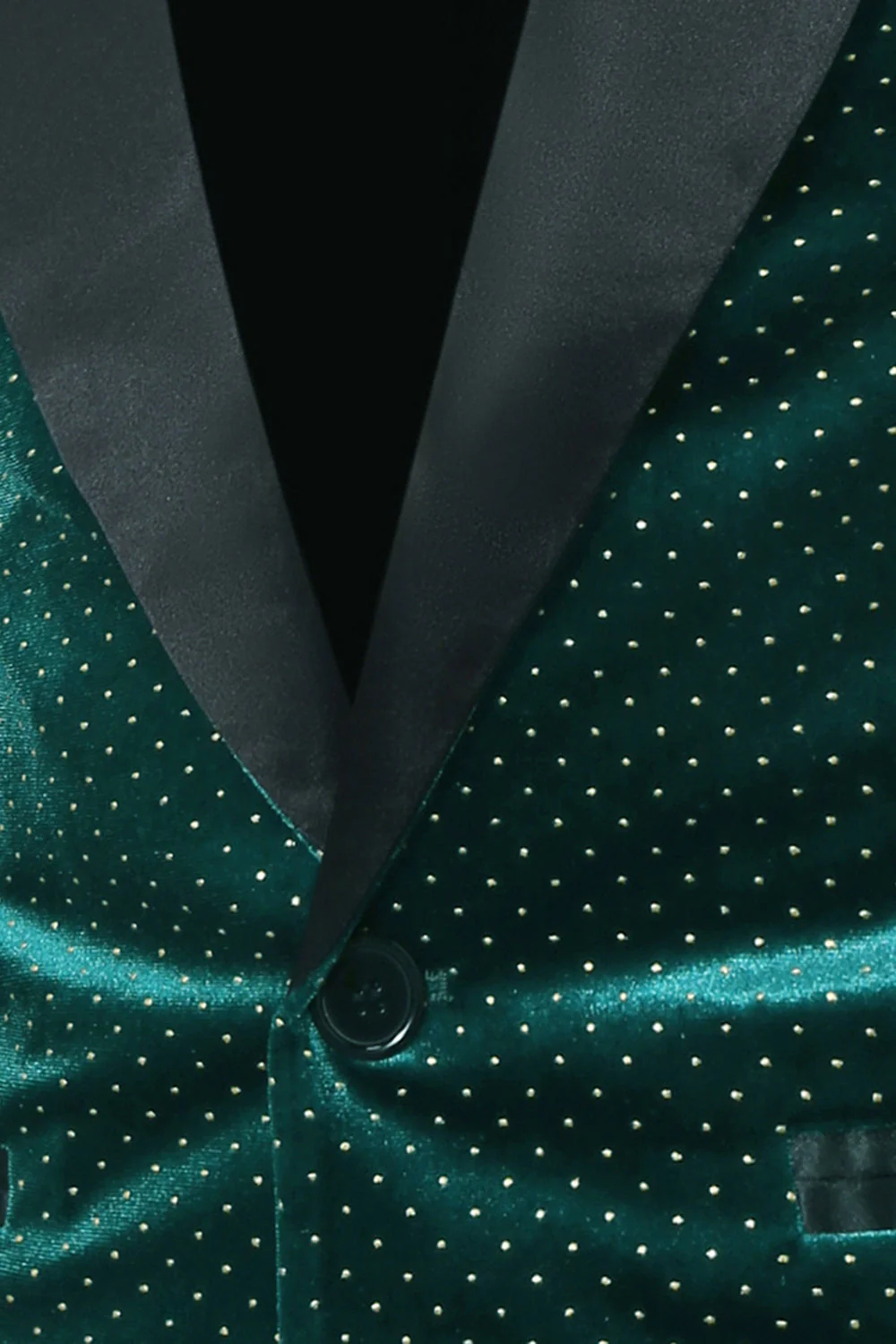 Blazer de bal pour hommes à revers en velours vert en velour - Image 4