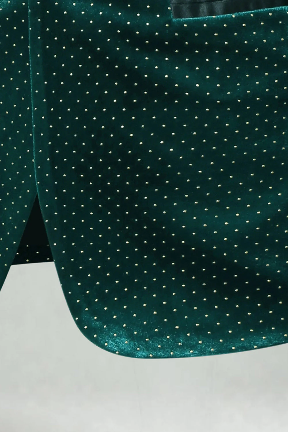 Blazer de bal pour hommes à revers en velours vert en velour - Image 5