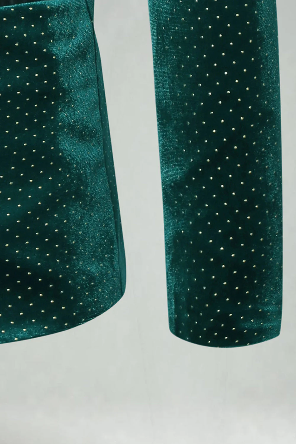 Blazer de bal pour hommes à revers en velours vert en velour - Image 6