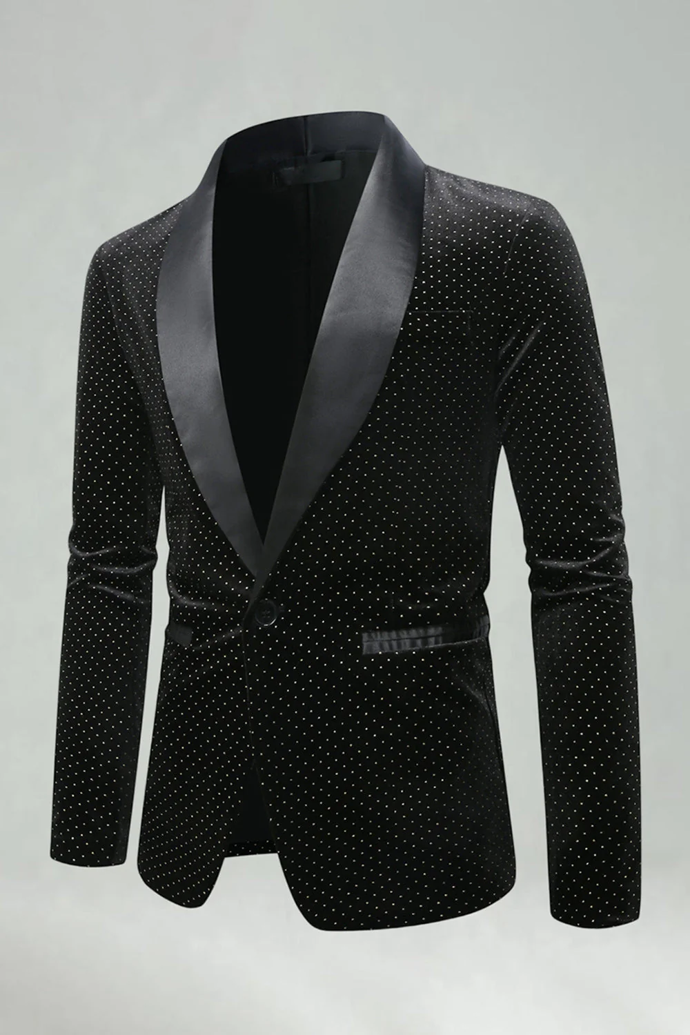 Blazer de bal pour hommes à revers en velours vert en velour - Image 8